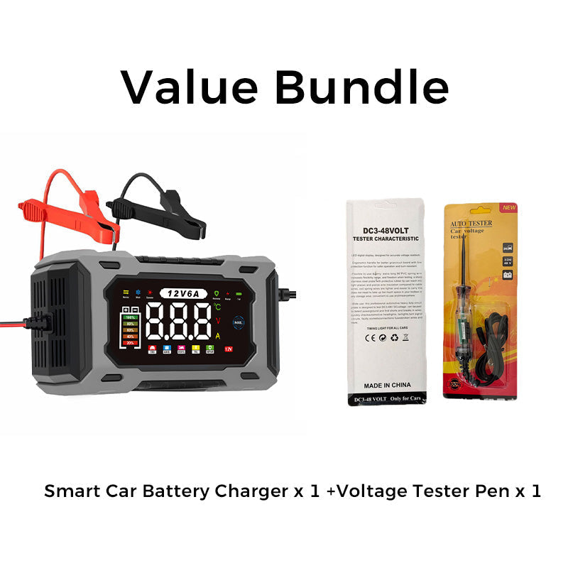 ๐12V 6A Smart Car Battery Charger โ Pulse Repair Technology, Auto Maintain & Desulfation