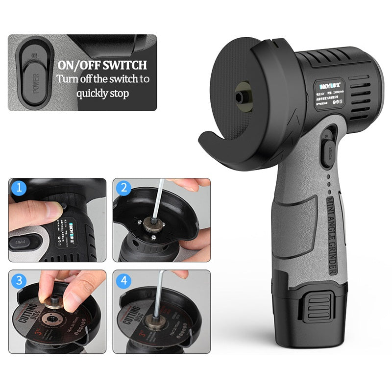 Time-limited Special 12V Mini Angle Grinder with Cutting Disc