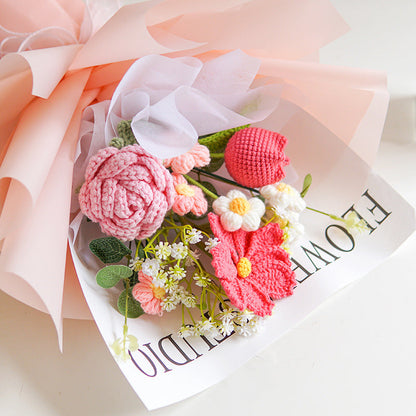 🌷 50% OFF NOW! 💕 Handmade Delicate Crochet Flower Bouquet – Mother's Day Special – Lifelike Design, Durable & Perfect Gift for Mom 🎁