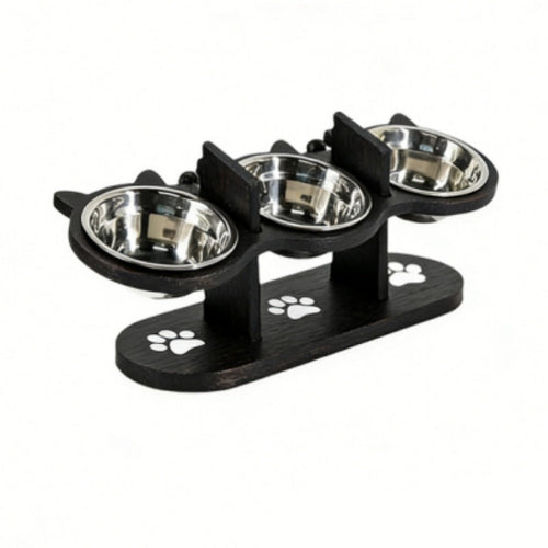 🐾 Anti-Slip Elevated 3-Bowl Pet Feeder! 🍲🐶🐱